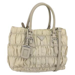 Prada Gaufre Convertible Tote Tessuto Beige Nylon Tote Bag Bag